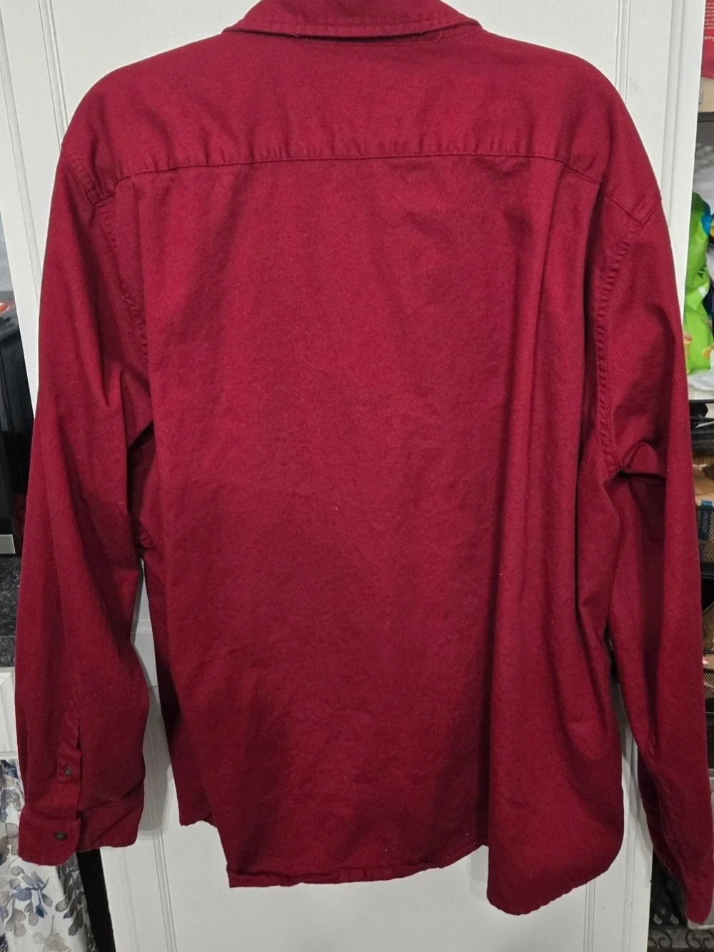 Wrangler Men's Burgundy Button-Up Shirt Jacket - Picture 4 of 5